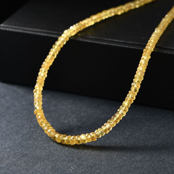 AA Gelber Saphir Halskette ca. 45 cm 925 Silber 750 Gelbgold Vermeil ca. 45,00 ct. image number 2