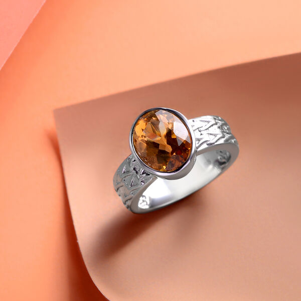 Citrin-Ring, reiner Edelstahl  ca. 2,43 ct image number 2