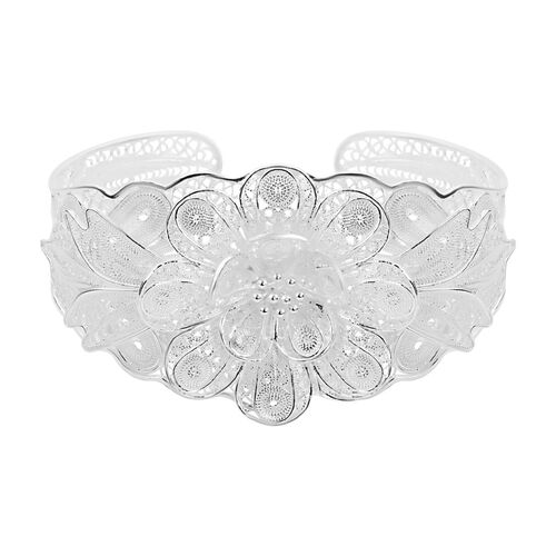 Royal Bali Kollektion - floraler Armreif, 18,5 cm - 26g image number 0