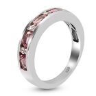 Rosa Turmalin und Zirkon Band Ring 925 Silber Platin-Überzug image number 4