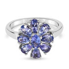 Tansanit Blumen-Ring in Silber image number 0