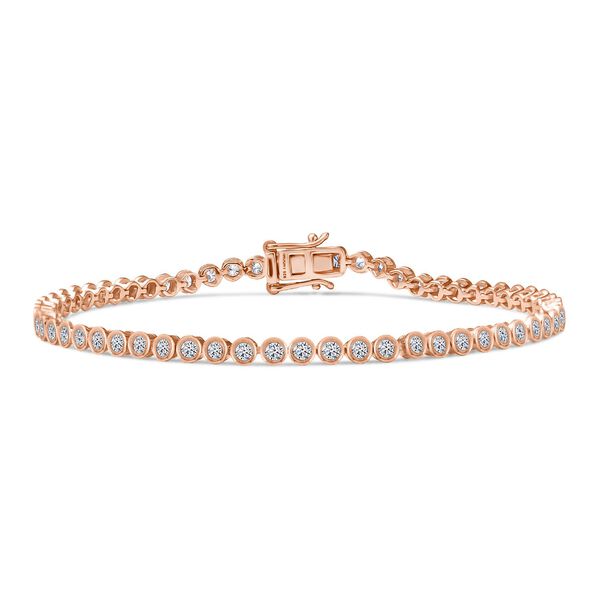 LUXURIANT SGL zertifiziertes SI-GH Labor Diamant 19cm Armband, 925 Silber Ros&eacute;gold E-Beschichtung - 1,80 ct.