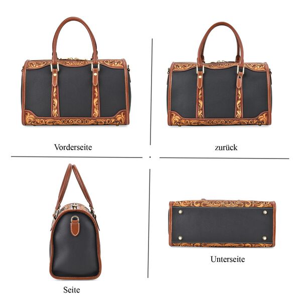 Grand Pelle  - Echtleder Umh&auml;ngetasche, 34,5x15x21 cm, schwarz image number 5