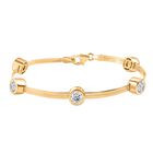 J Francis gefertigt mit SWAROVSKI Zirkonia Armband ca. 19 cm 925 Silber 750 Gelbgold Vermeil