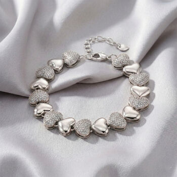 Wei&szlig;er Zirkonia Armband ca. 18 cm Nickelfreies Messing Standard 4.50 ct