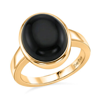 EverTrue AA schwarzer Glasachat Ring - 6 ct.
