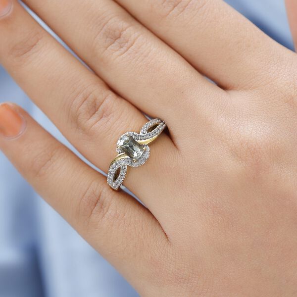 AAA Turkizit und Zirkon Ring - 1,11 ct. image number 3