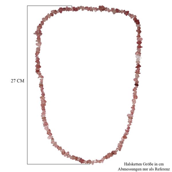 AA Erdbeer Quarz Halskette, 70 cm, ca. 270.00 ct image number 6