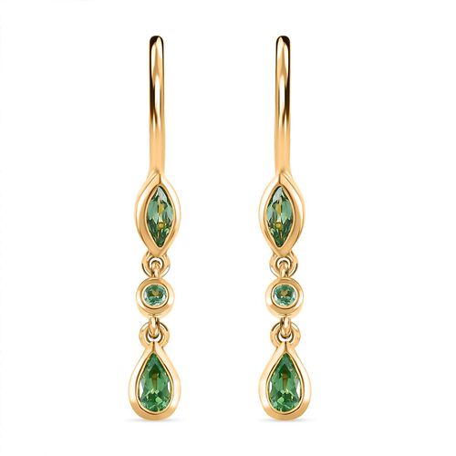 Merelani Mint-Granat Ohrringe, 925 Silber Gelbgold Vermeil ca. 0,94 ct image number 0