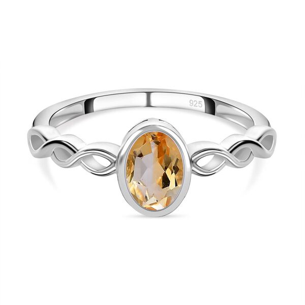 Citrin Ring 925 Silber (Gr&ouml;&szlig;e 17.00) ca. 0,78 ct