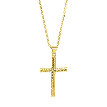 Kreuz-Anh&auml;nger mit Kette, ca. 45 cm, 925 Silber vergoldet