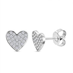 Lustro Stella Weißer Zirkonia Ohrringe 925 Silber rhodiniert