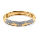 Emaille-Armreif mit Fischmotiv, Hellblau, ca. 18,5 cm