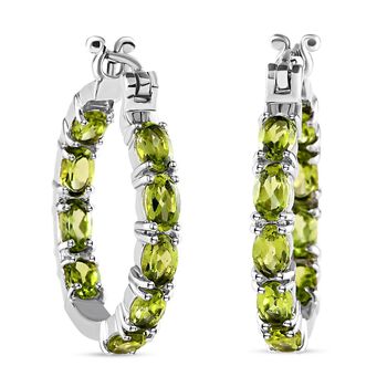 Nat&uuml;rliche Peridot-Creolen, Edelstahl, ca. 8.55 ct