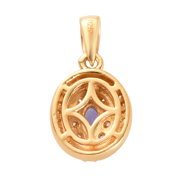 AAA Tansanit und Zirkon-Anh&auml;nger, 925 Silber vergoldet ca. 0,65 ct image number 5