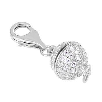 TOUCH und LOCK Zirkonia Magnetverschluss in rhodiniertem Silber