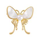 Weiße Muschelkernperle Brosche  Std Gelb