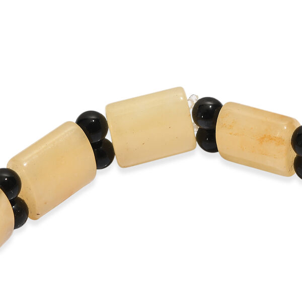 Flexibles gelbes Aventurin und schwarzes Spinell Armband - 102 ct. image number 3
