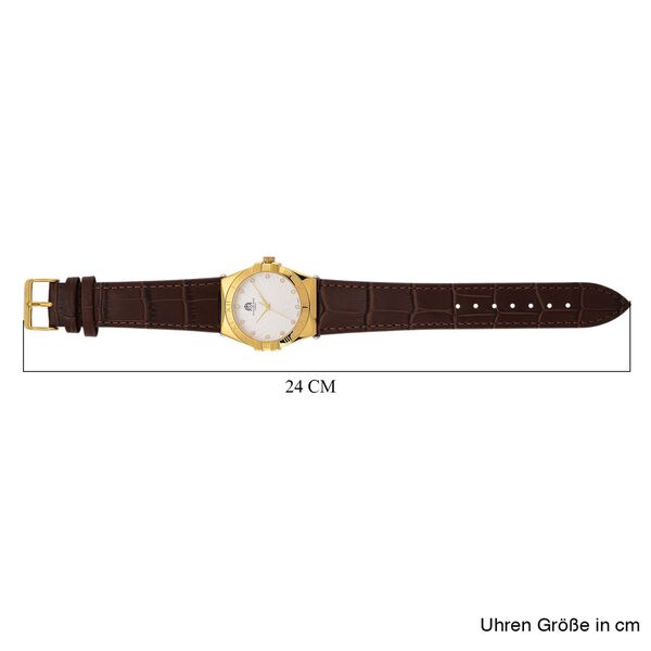 WILLIAM HUNT - Lab Grown Diamant Schweizer Uhrwerk, Uhren 21.5 cm 316L Edelstahl IP-Gelbbeschichtung image number 7