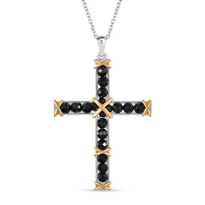 AA Schwarzer Spinell Schmuckset ca. 50 cm ca. 5.70 ct