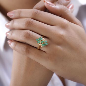 Kagem sambischer Smaragd floraler Ring - 1,24 ct.