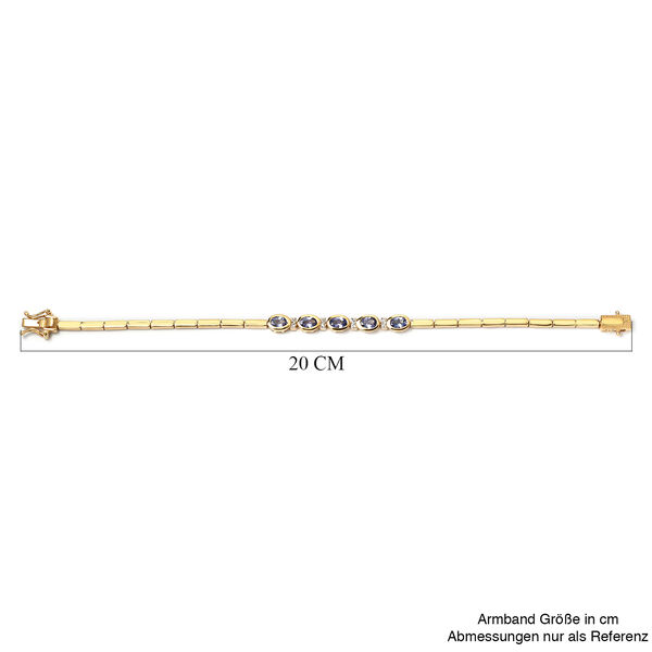 Tansanit und Zirkon-Armband, ca. 19 cm, 925 Silber vergoldet ca. 2,38 ct image number 5