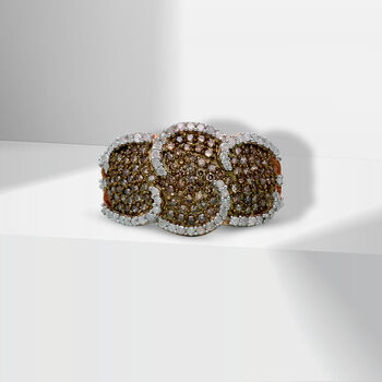 Nat&uuml;rlicher Champagner und wei&szlig;er Diamant-Ring - 1 ct.