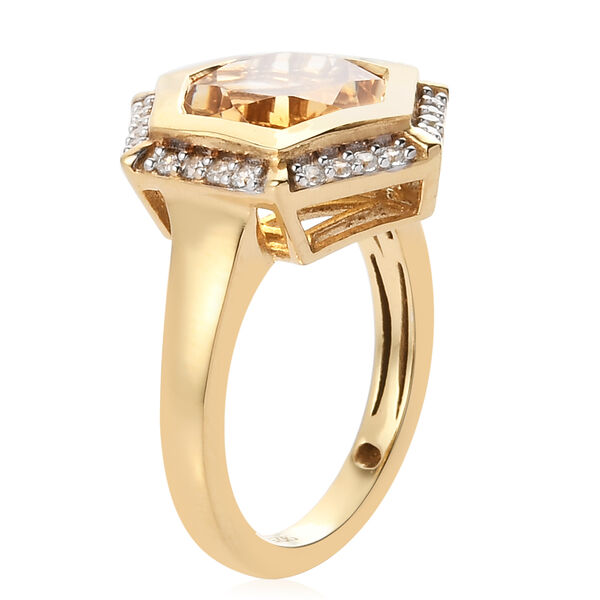 Citrin und Zirkon Ring 925 Silber vergoldet  ca. 4,33 ct image number 5