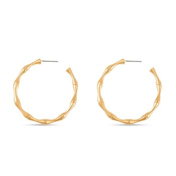 Bambus Design Ohrh&auml;nger, ca. 10,00g, goldfarben