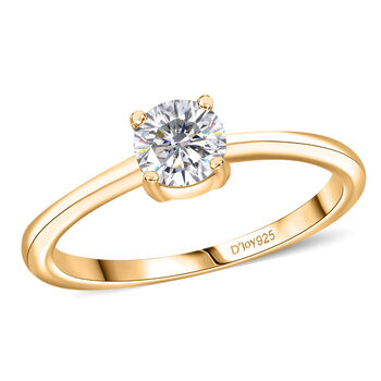 D'Joy Moissanit Ring 925 Silber vergoldet (Gr&ouml;&szlig;e 19.00) ca. 0,46 ct