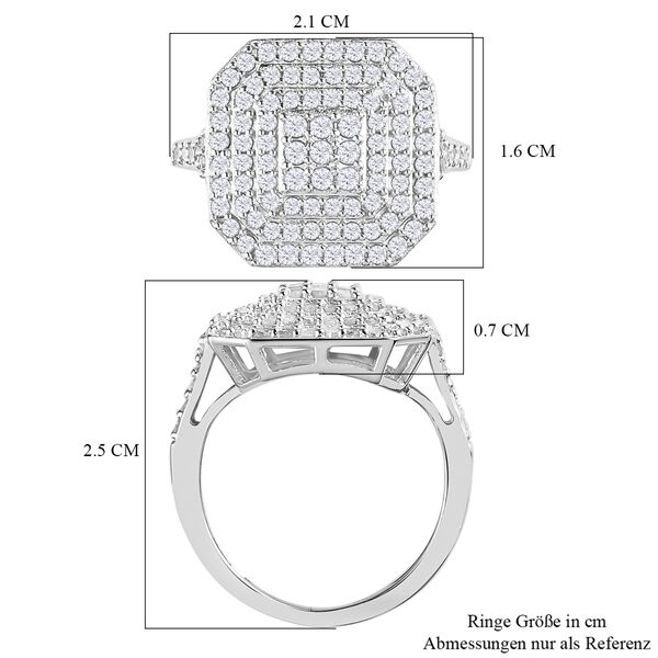 Wei&szlig;er Diamant Ring, 925 Silber platiniert (Gr&ouml;&szlig;e 21.00) ca. 1.00 ct image number 7