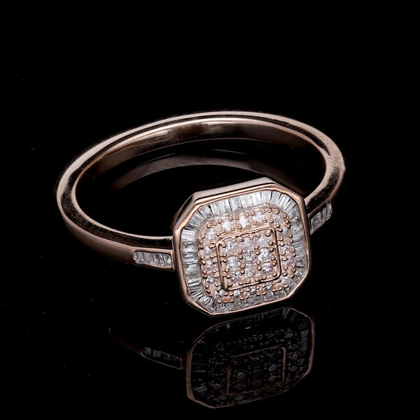 Natürlicher, rosa und SGL zertifizierter weißer Diamant-Ring - 0,33 ct. image number 2