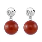 Rote Achat Ohrringe, ca. 56.00 ct