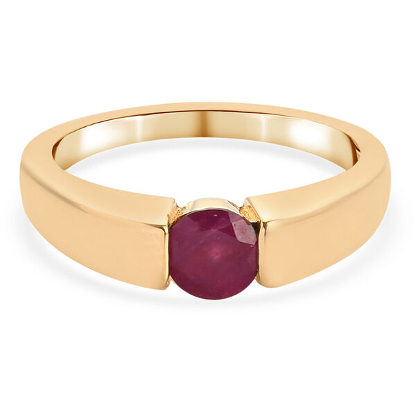 Afrikanisher Rubin(Fissure gef&uuml;llt) Ring 925 Silber vergoldet