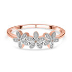 Natürlicher Champagner Diamant P3 Ring 925 Silber Roségold Vermeil (Größe 16.00)