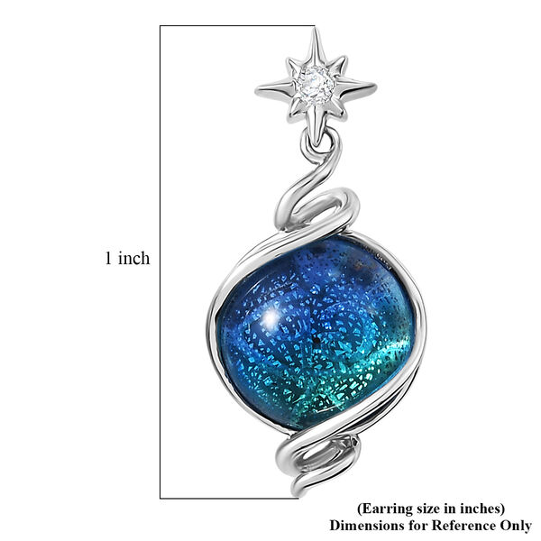 GP - Murano aus Italien, Wei&szlig;er Zirkon Ohrringe 925 Silber rhodiniert image number 8