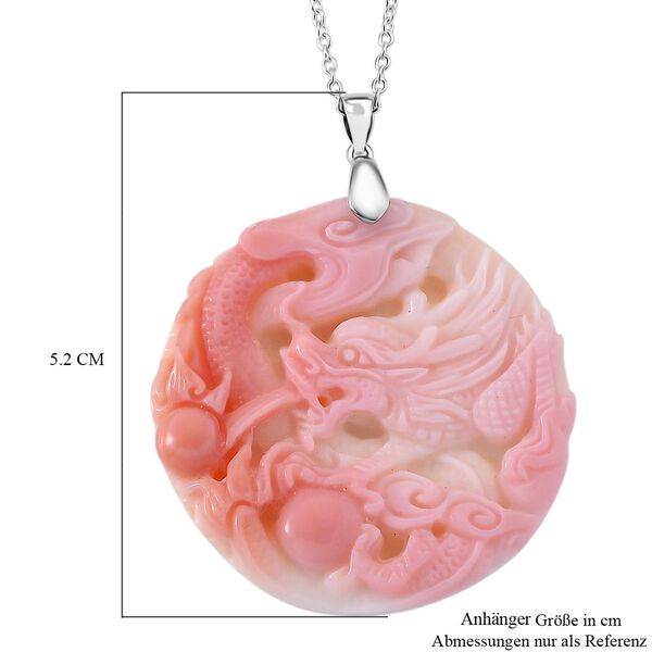 D'Joy Nat&uuml;rlicher Rosa K&ouml;nigsmuschel Perle Schmuckset ca. 50 cm 925 Silber rhodiniert image number 7