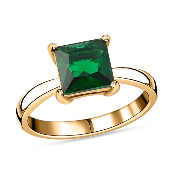 3er Set - Neongr&uuml;ner Kristall  Ring, Anh&auml;nger mit Kette und Ohrringe Schmuckset (Gr&ouml;&szlig;e 18.00), Reiner Edelstahl, vergoldet image number 4