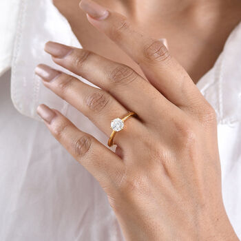 D'Joy Moissanit Ring, 925 Silber vergoldet - 0,99 ct.