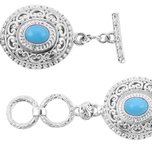 Royal Bali Kollektion - nat&uuml;rliches Sleeping Beauty T&uuml;rkis-Armband in Silber image number 3