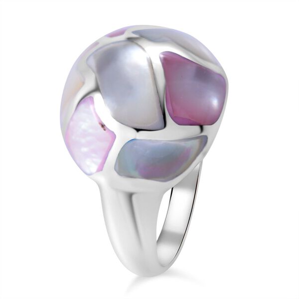 Mehrfarbiger Perlmutt-Ring in 925 Silber - 2,50 ct. image number 2