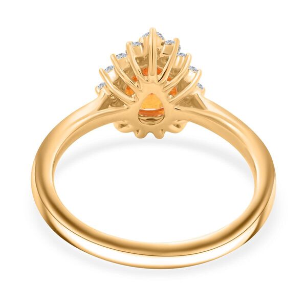 LUXORO zertifiziert und gepr&uuml;ft AAA Fanta Granat und wei&szlig;er Diamant Ring in 417 Gold - 1,7 ct. image number 4