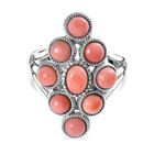 Oregon Pfirsich Opal Ring, 925 Silber platiniert, (Größe 18.00) ca. 2.14 ct