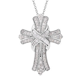 Weißer Diamant P3 Anhänger 925 Silber platiniert ca. 0,50 ct.
