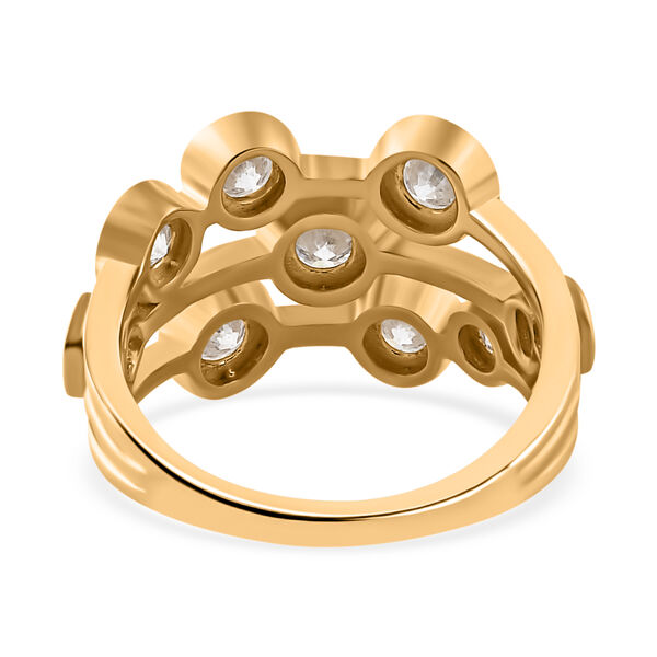 Moissanit Ring 925 Silber Gelbgold Vermeil (Gr&ouml;&szlig;e 17.00) ca. 1,48 ct image number 4