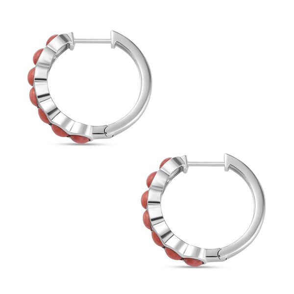 AAA Oregon Sonnenaufgang Pfirsich Opal Ohrringe 925 Silber platiniert ca. 2,18 ct. image number 4