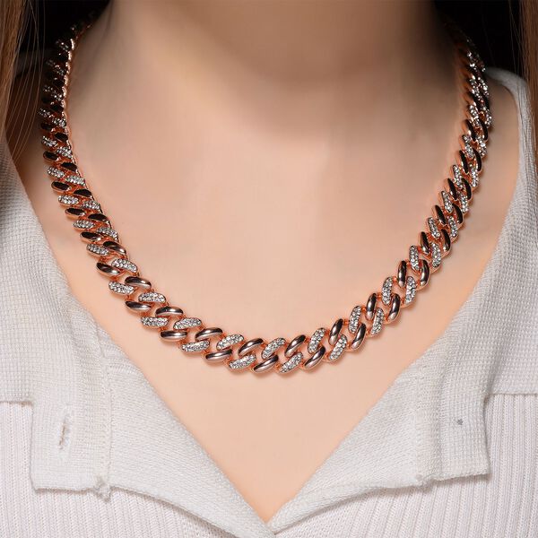 Wei&szlig;er Kristall Halskette ca. 50 cm Std Rose image number 2