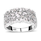 Weißer Diamant Ring 925 Silber platiniert (Größe 19.00) ca. 1.00 Confetti 1.00 ct
