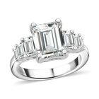 Moissanit Ring 925 Silber rhodiniert (Größe 20.00) ca. 3,48 ct