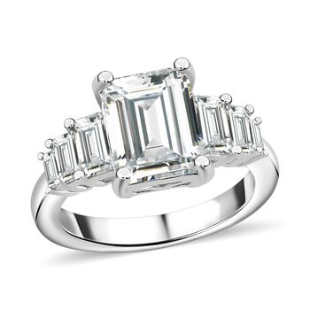 Moissanit Ring 925 Silber rhodiniert (Gr&ouml;&szlig;e 20.00) ca. 3,48 ct